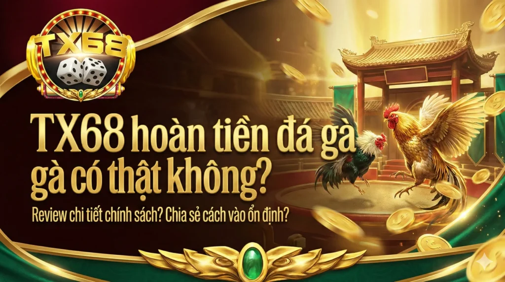 TX68 hoàn tiền đá gà có thật không? Review chi tiết chính sách